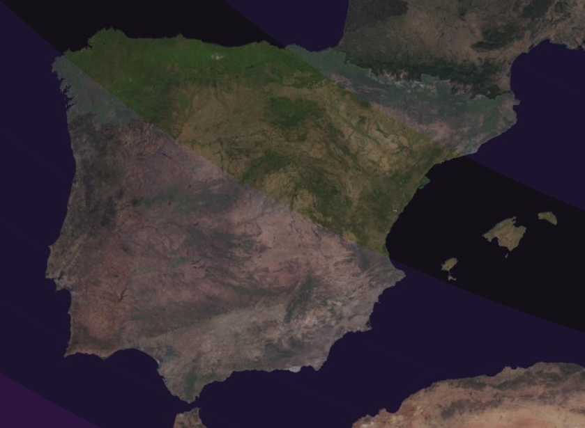 Mapa de la trayectoria del eclipse solar total de 2026 sobre España